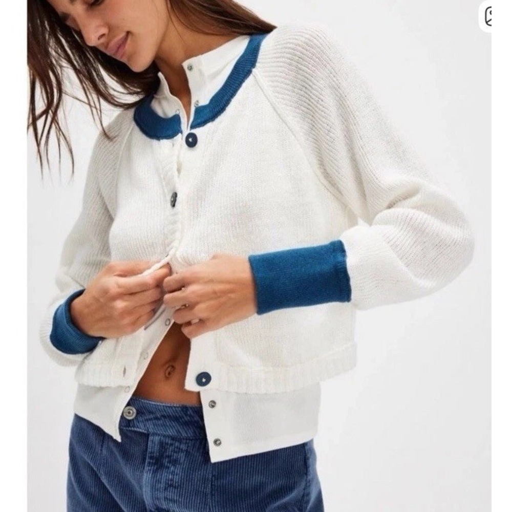 We The Free Womens Sz S Lili Linen Cotton Blend Cardigan Sweater Free‎ People